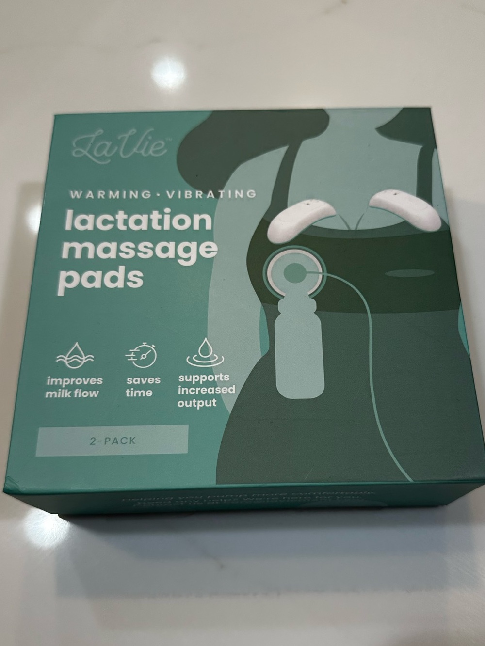 La Vie Warming Vibrating Lactation Massage Pads - Teal